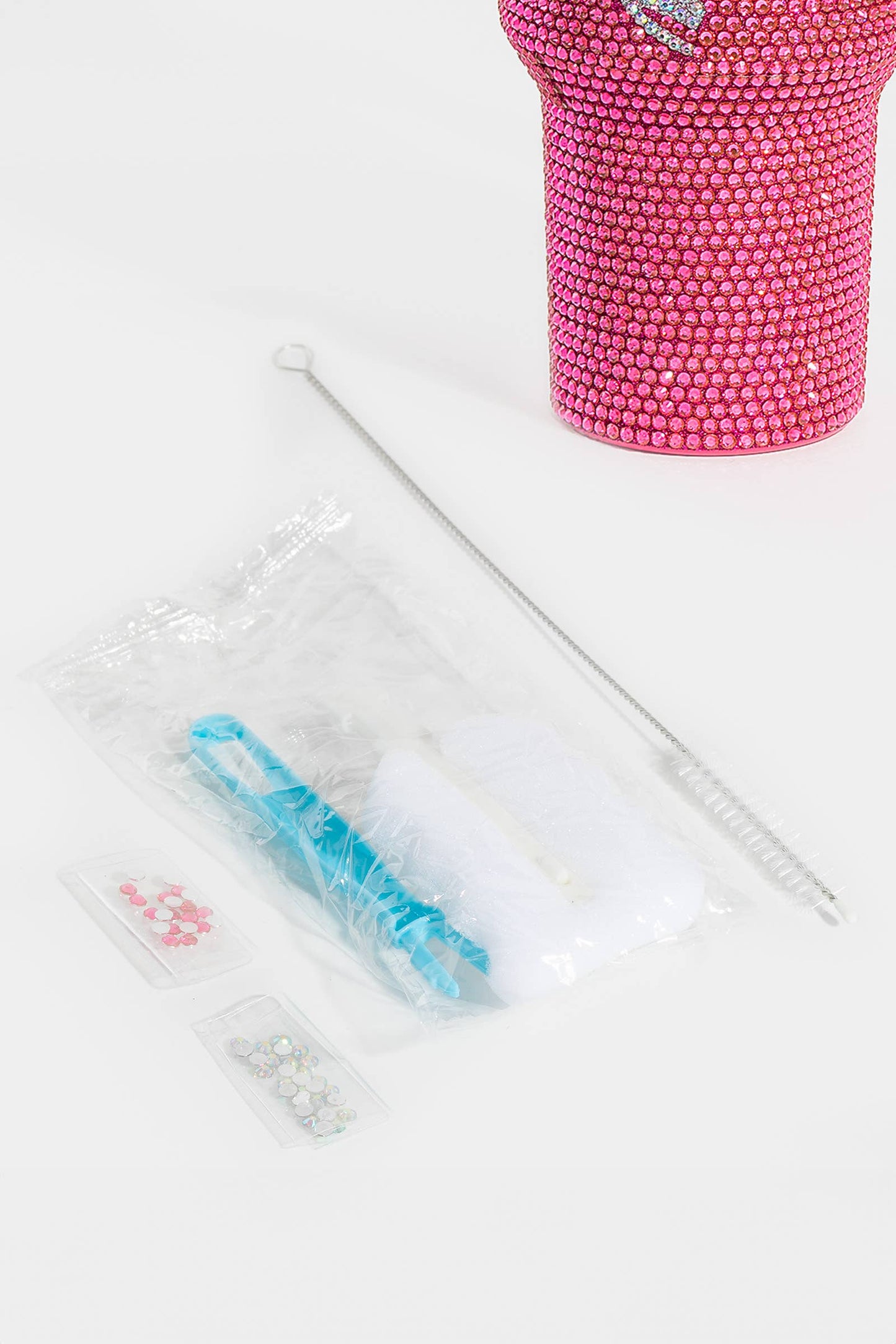 Pave Rhinestone Studded Queen Tumbler Cup: PINK