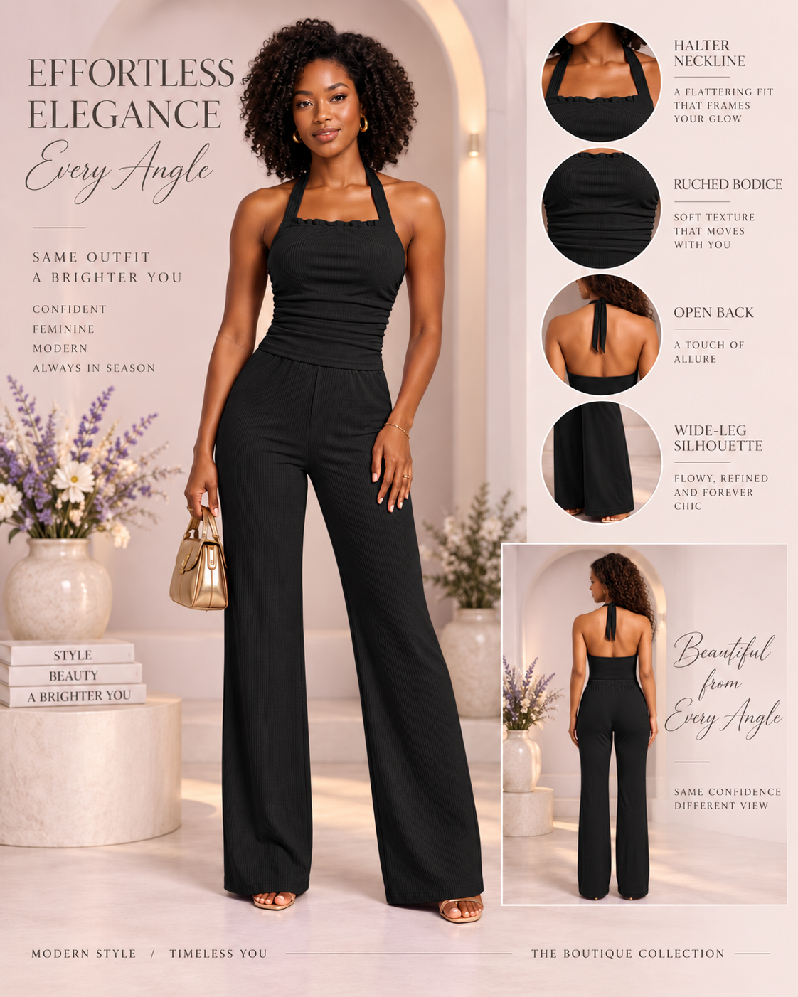 WIDE LEG HALTER SET
