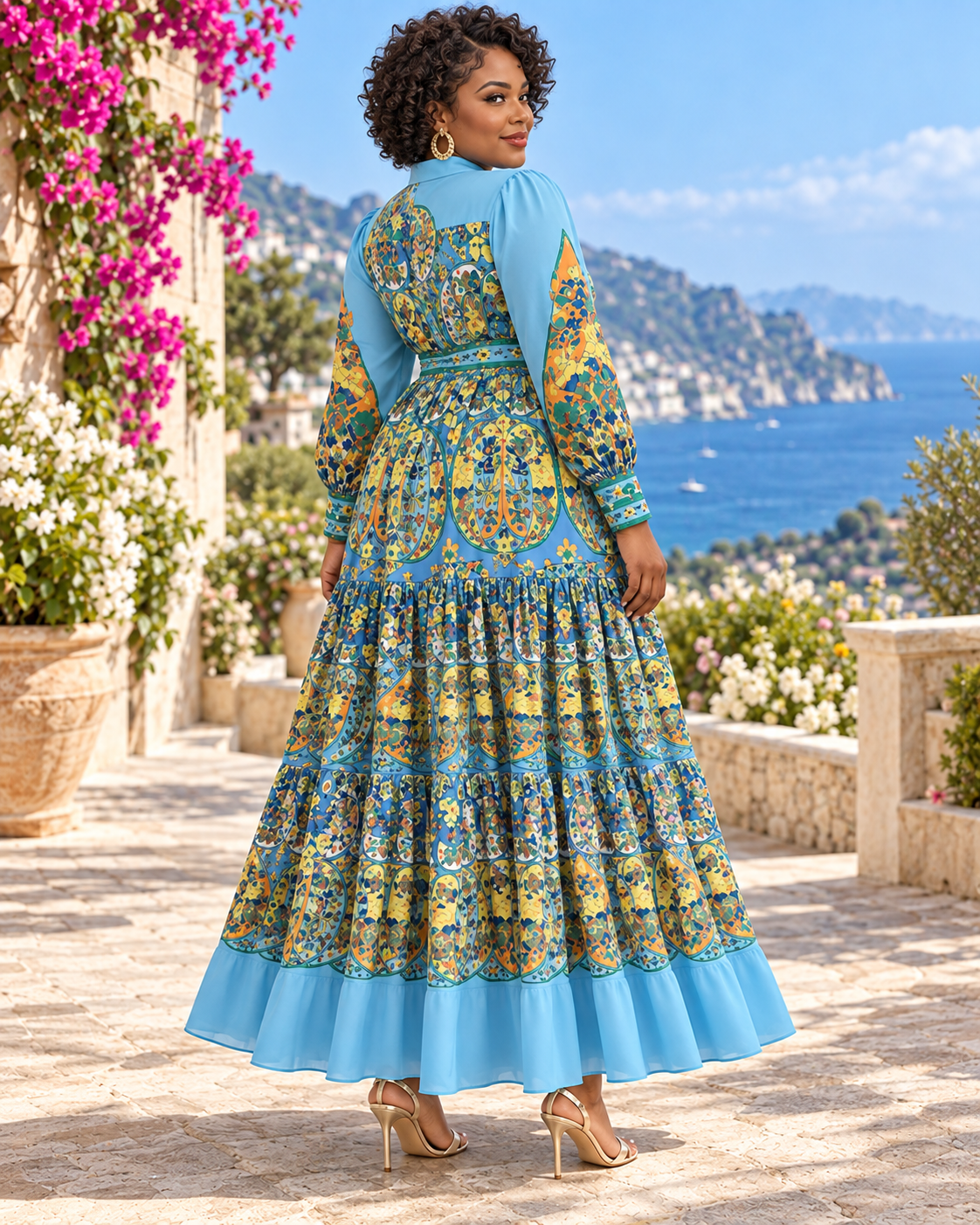 Blue Paisley Maxi Dress
