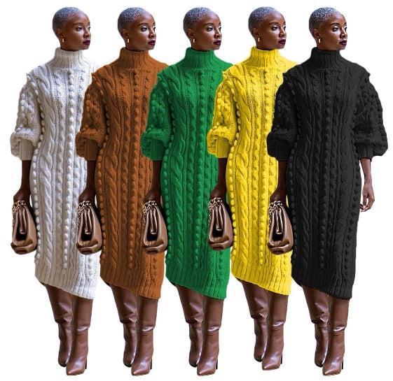 CABLE KNIT SWEATER DRESS