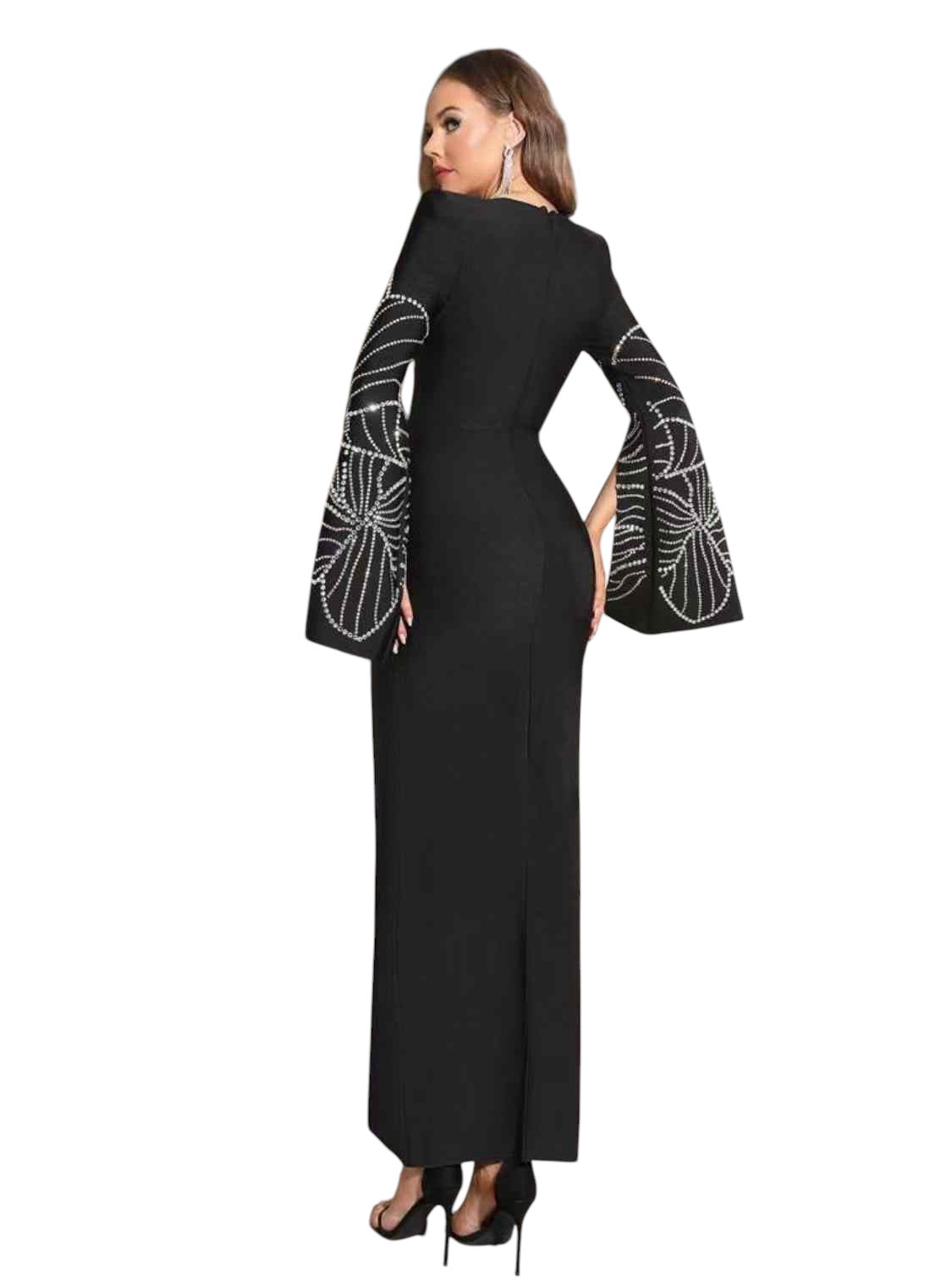 CRYSTAL SLEEVE DRESS