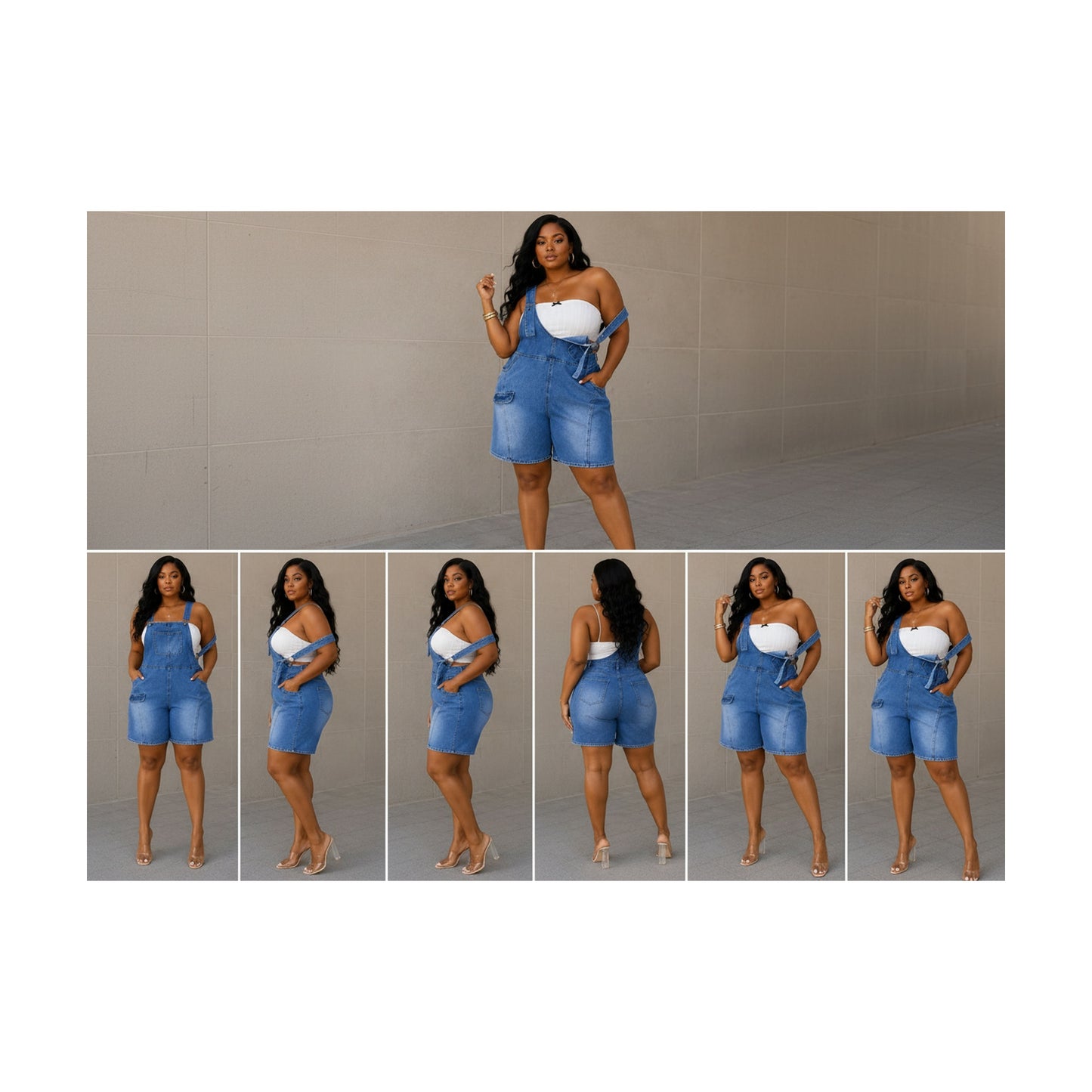 Denim Overall Romper