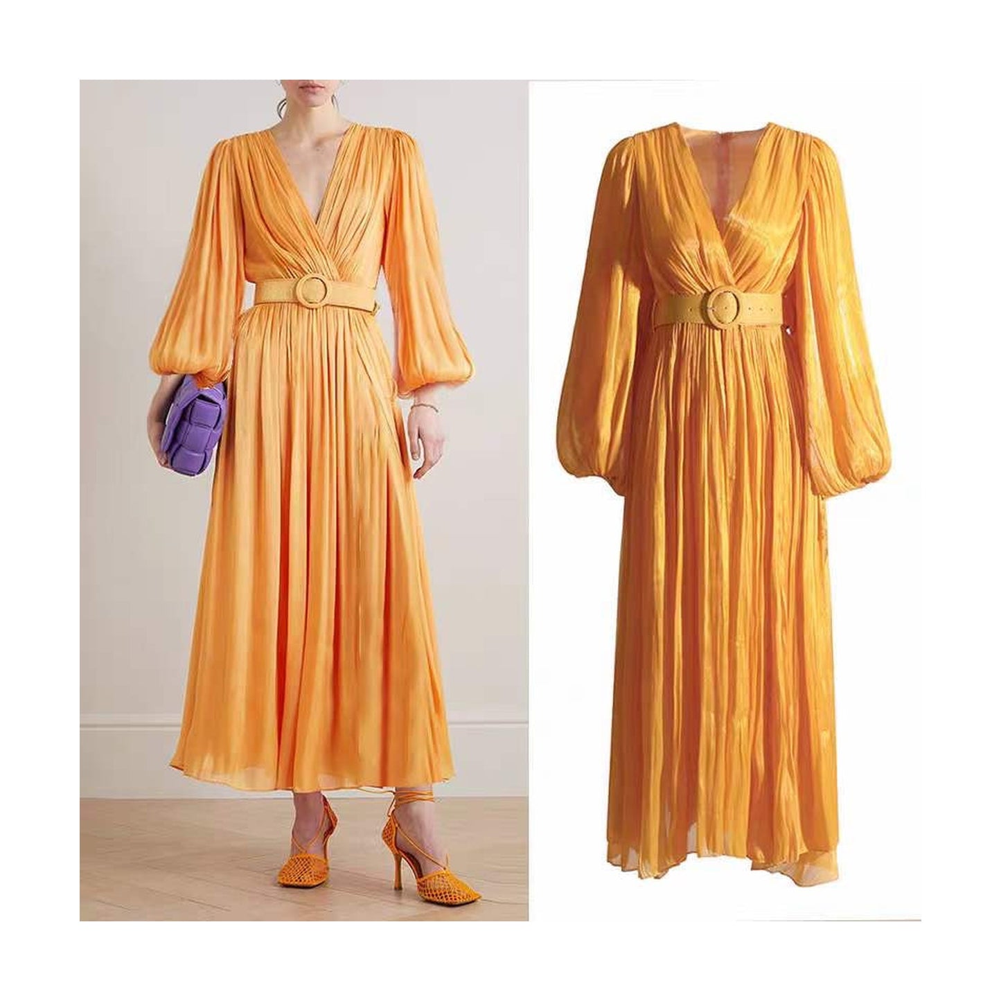FLOWY WRAP STYLE DRESS