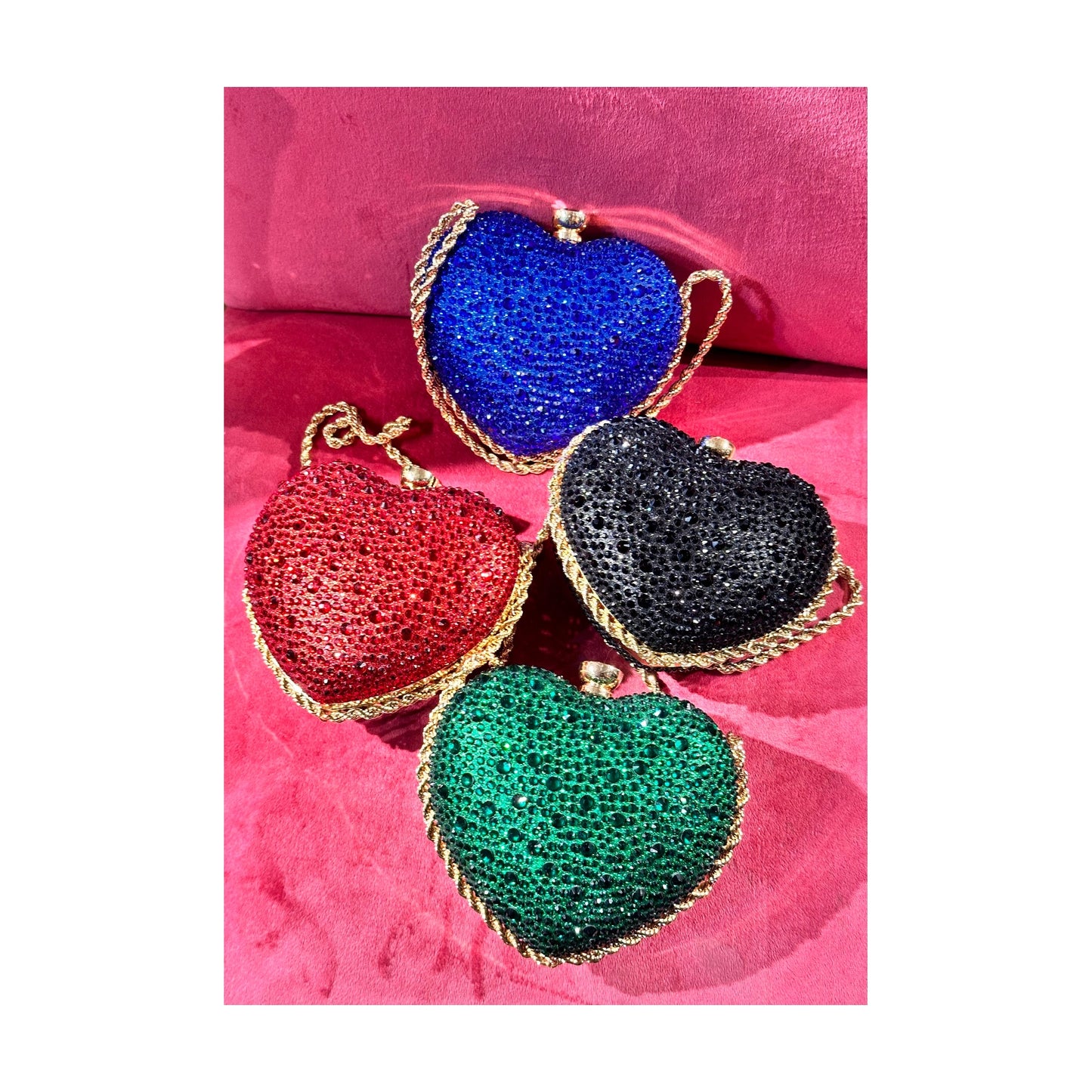 HEART RHINESTONE PARTY BAG