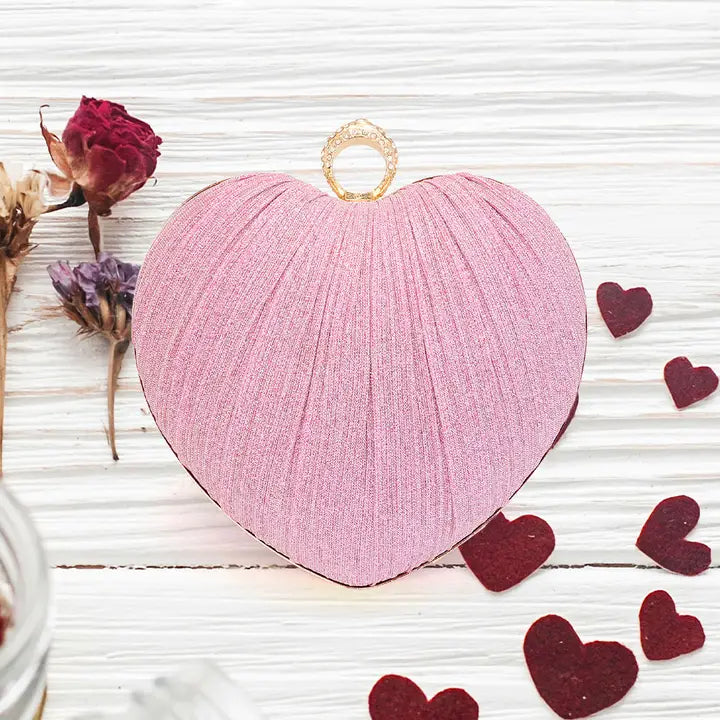 HEART SHAPE GLITZ CLUTCH