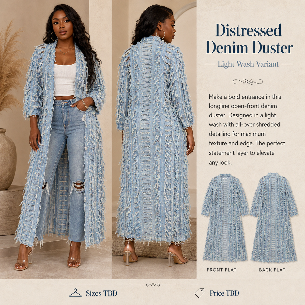 Distressed Denim Duster