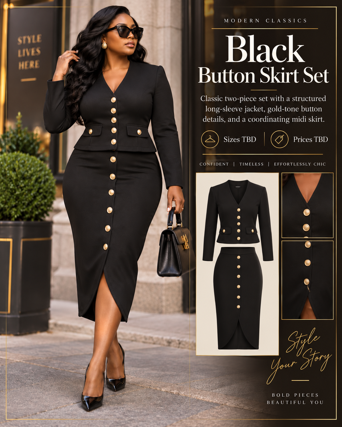 Black Bottom Skirt Set