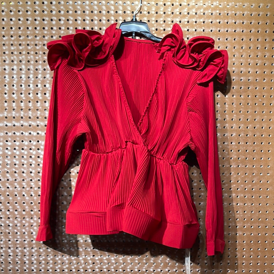 RIBBED RIBBON SHOULDER TOP