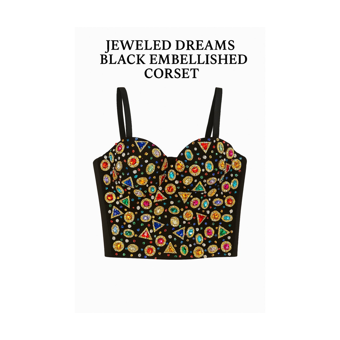 JEWELED DREAMS BLACK EMBELLISHED CORSET