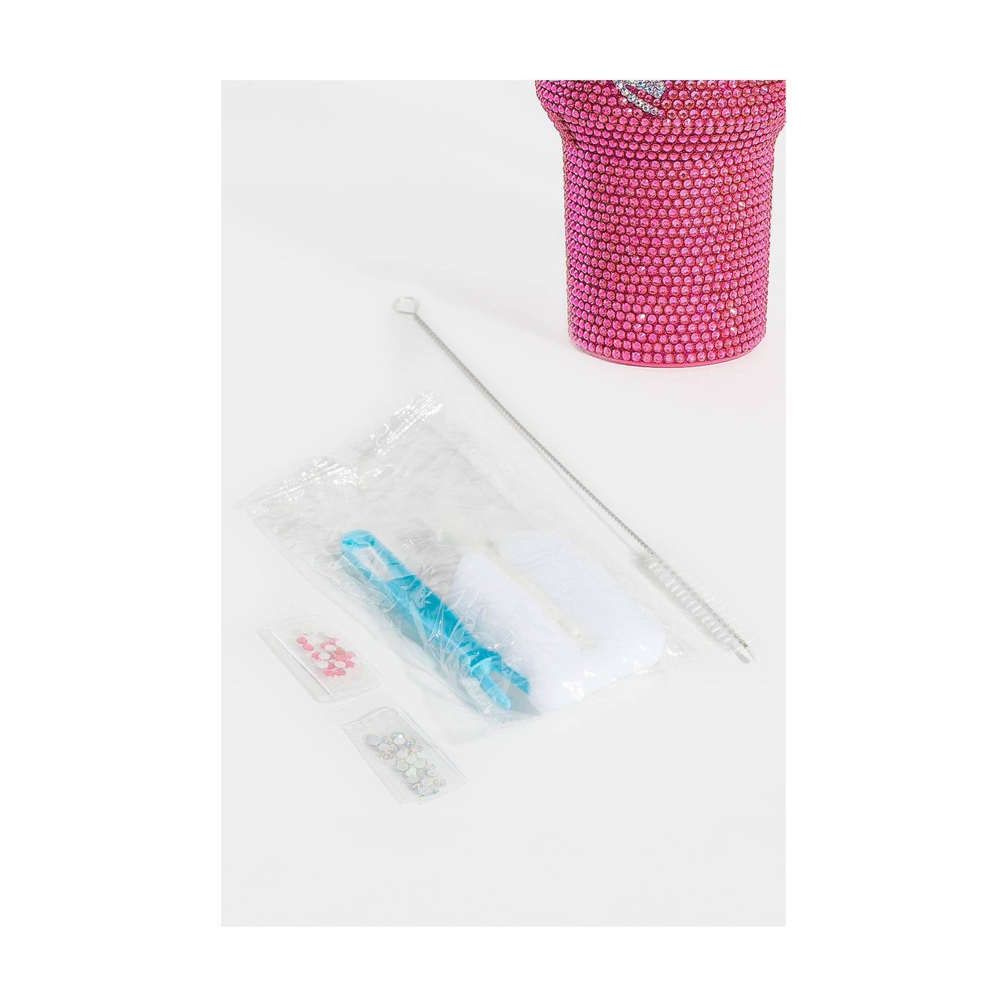 Pave Rhinestone Studded Queen Tumbler Cup: PINK