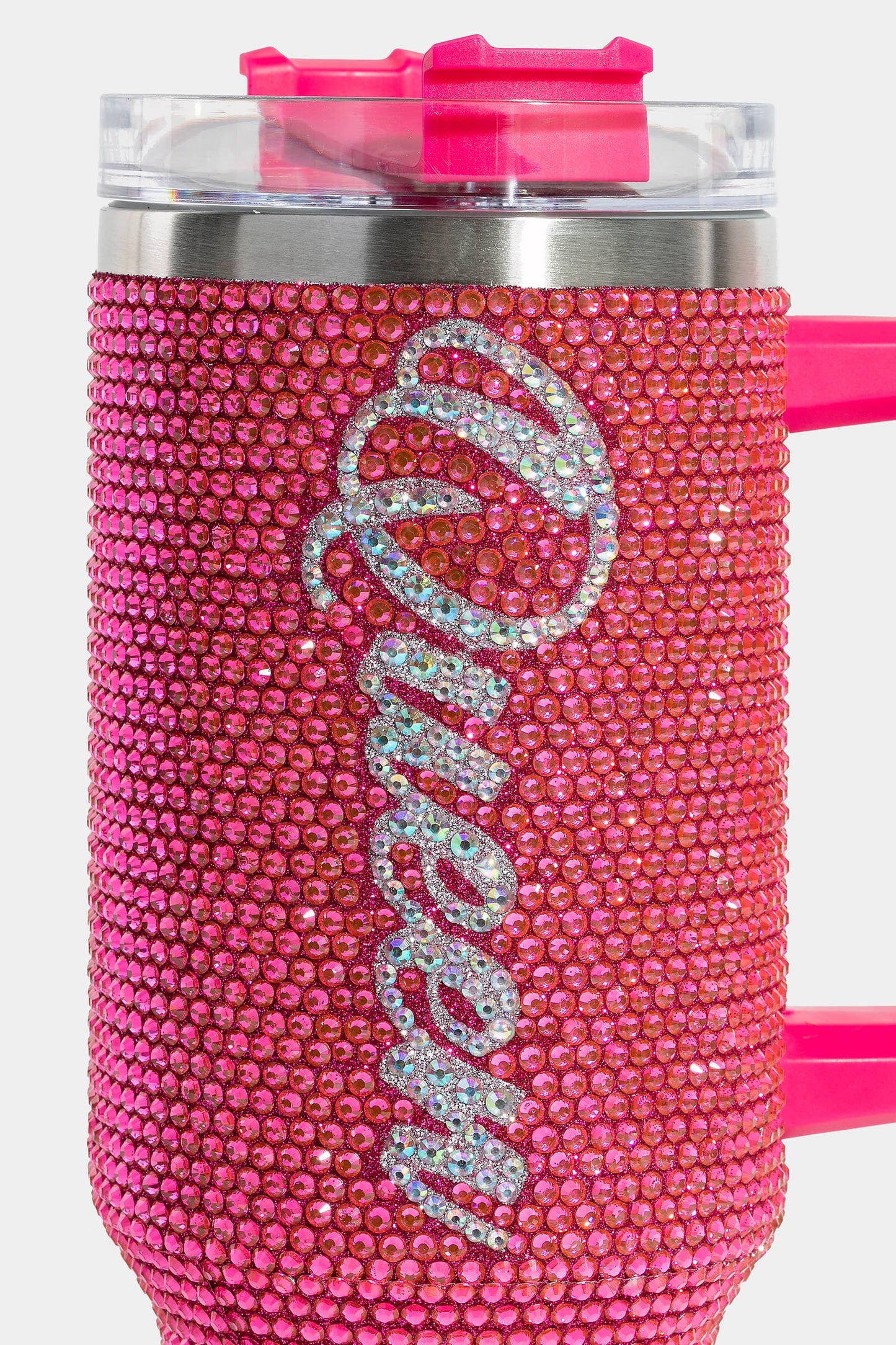 Pave Rhinestone Studded Queen Tumbler Cup: PINK