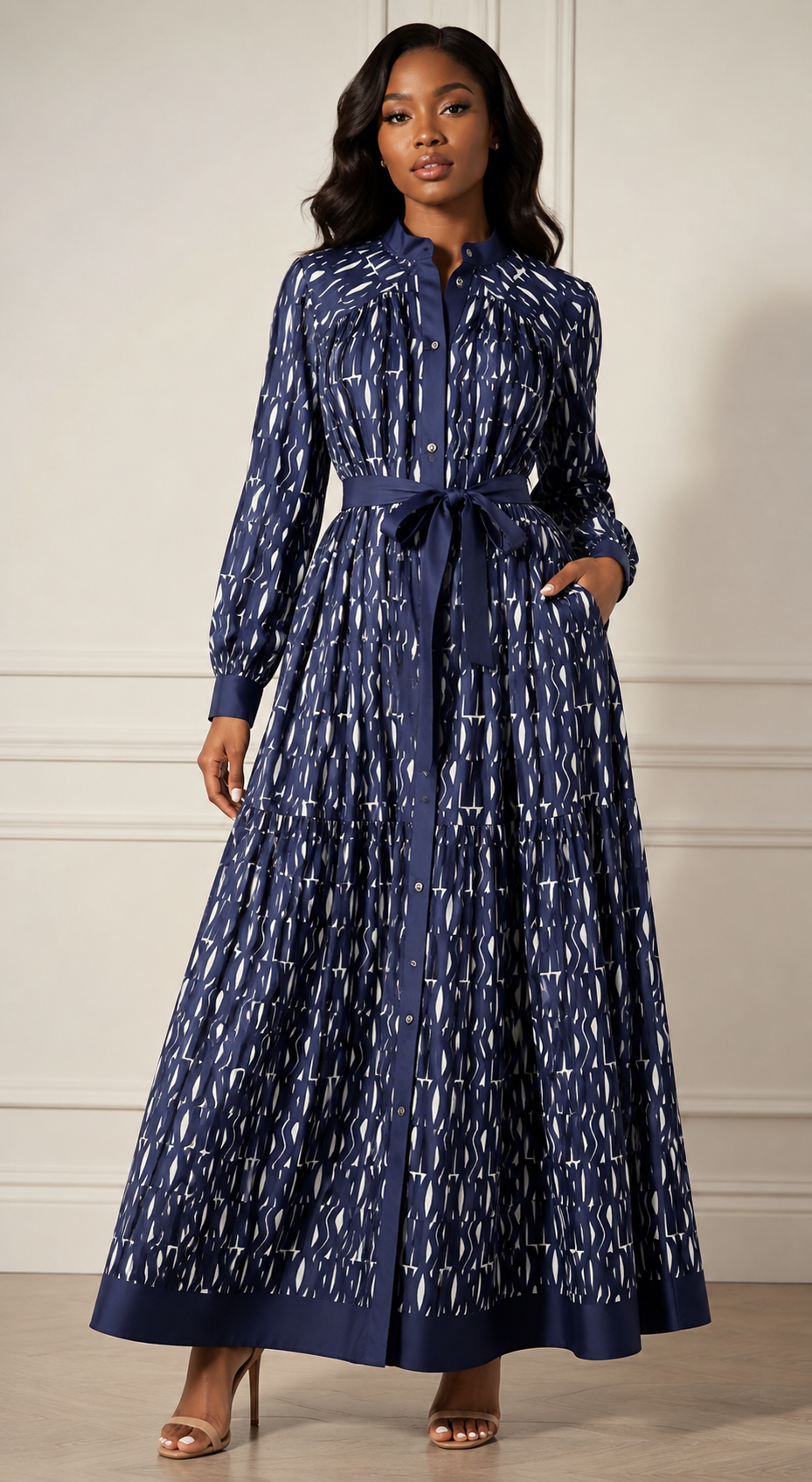 Blue & White Monogram Shirt Dress