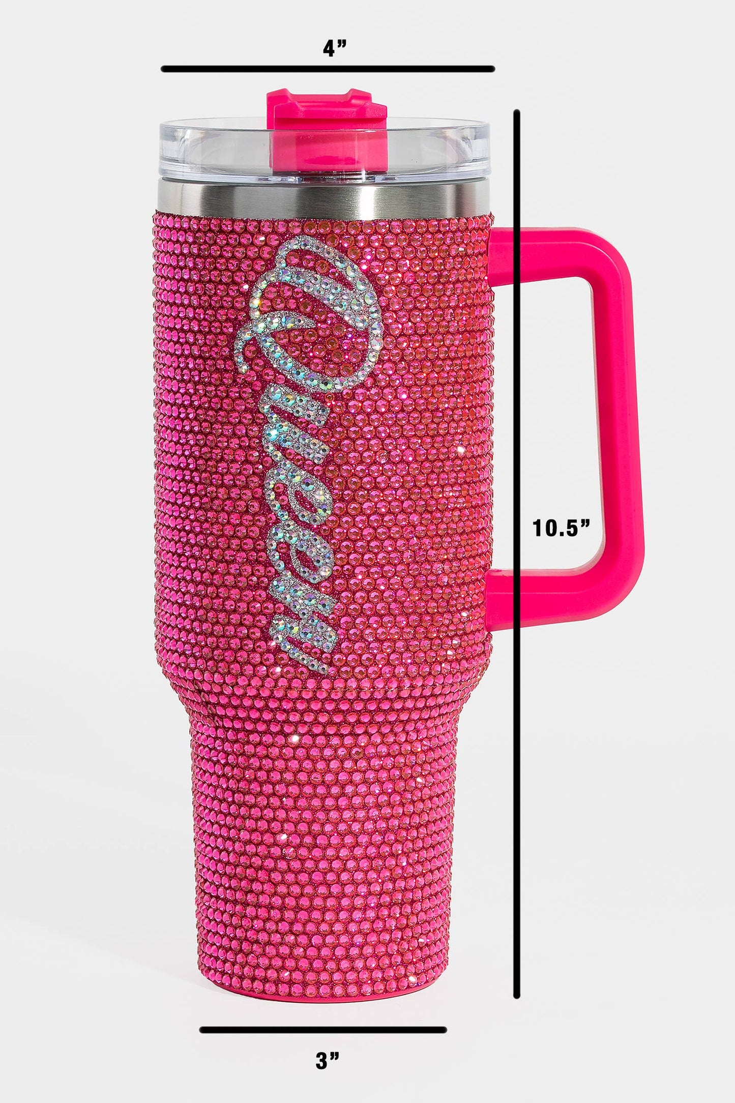 Pave Rhinestone Studded Queen Tumbler Cup: PINK