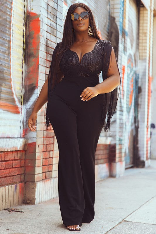 SEQUIN TOP CURVY GIRL JUMPSUIT