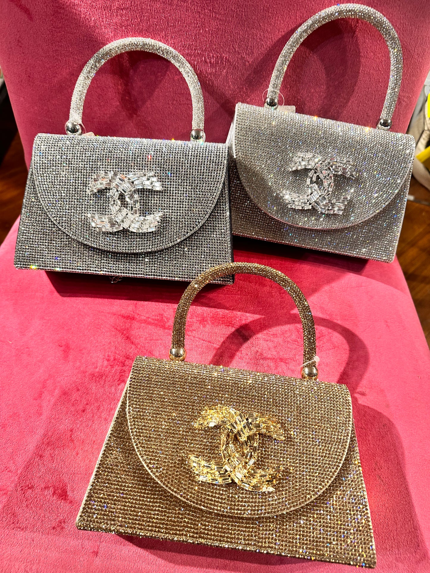 C RHINESTONE PARTY BAG