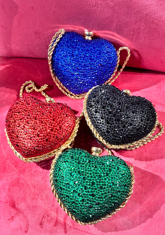 HEART RHINESTONE PARTY BAG