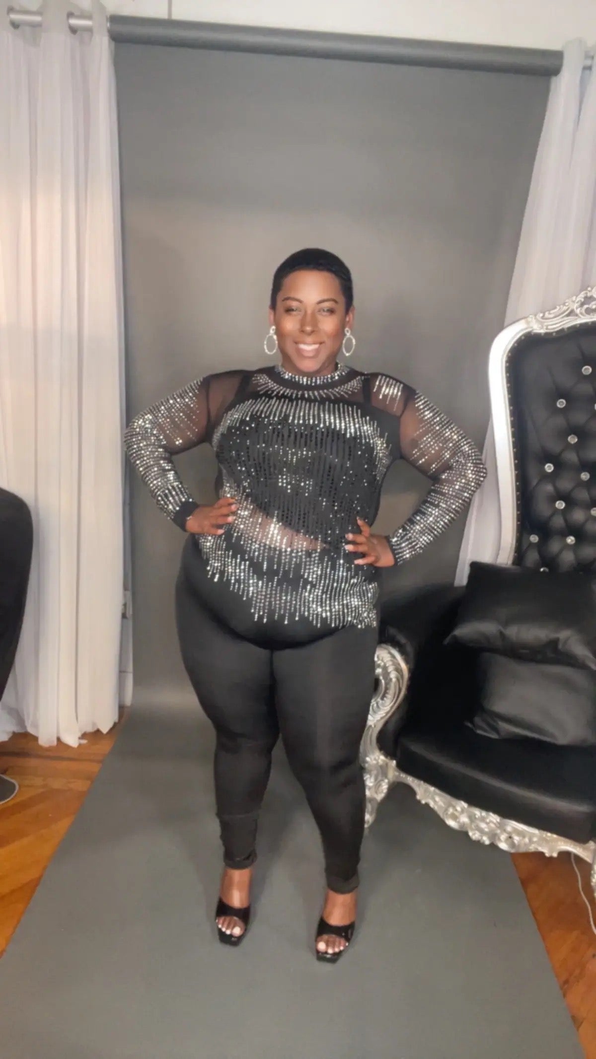 FANTASIA STUDDED BODYCON JUMPSUIT