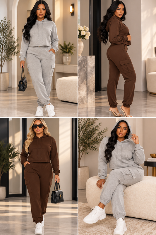Cargo Hoodie Jogger Set