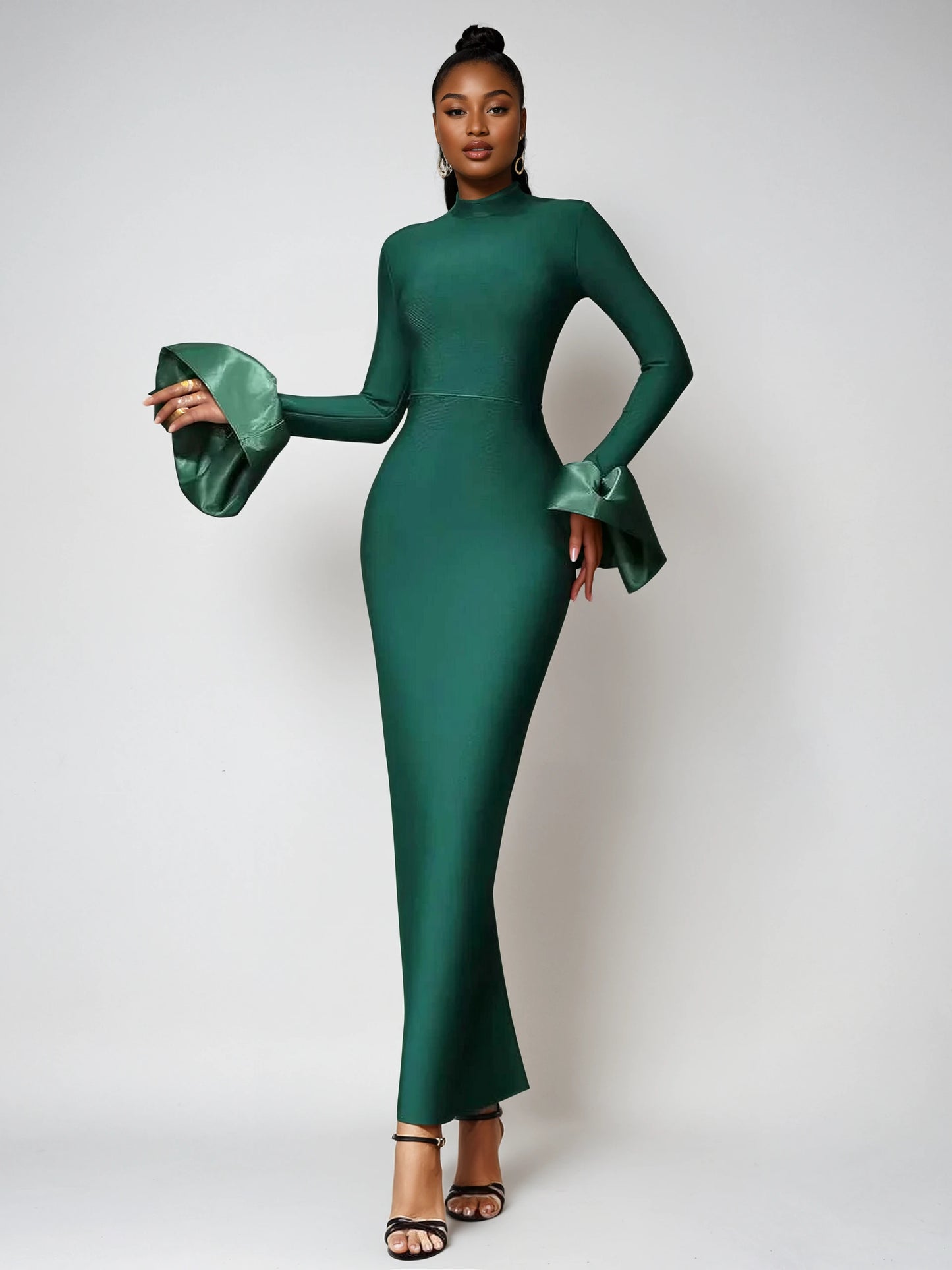 BELL SLEEVE LONG DRESS