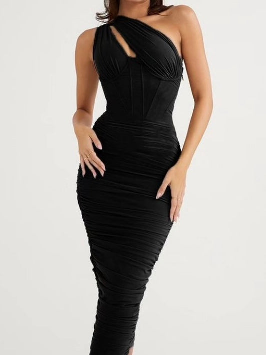 MESH BODYCON WITH KEYHOLE FRONT