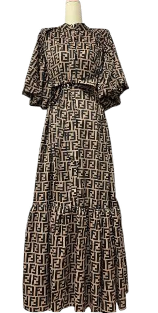 PUFF SLEEVE DRESS BUTTON FRONT