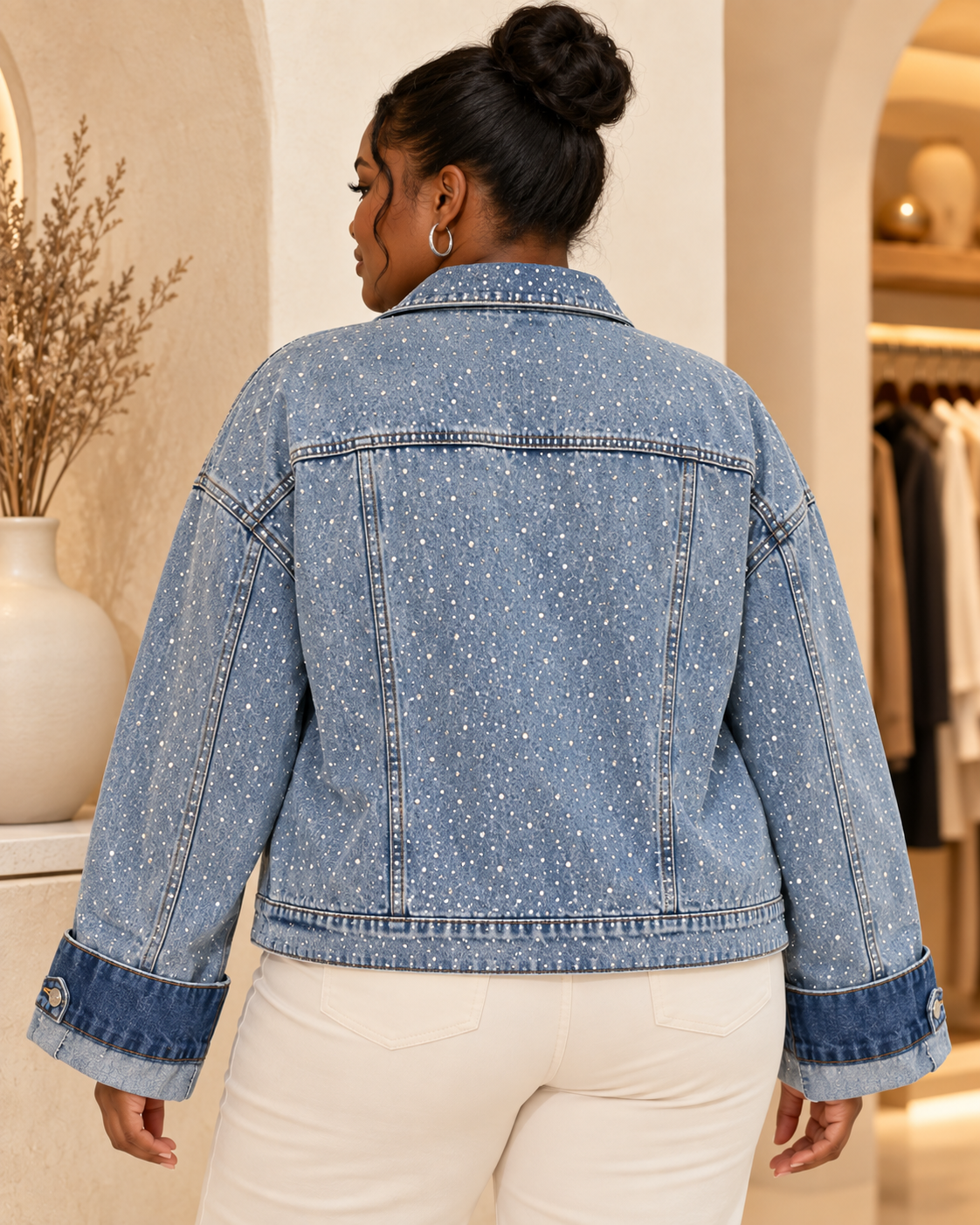 Diamond Studded Denim Jacket