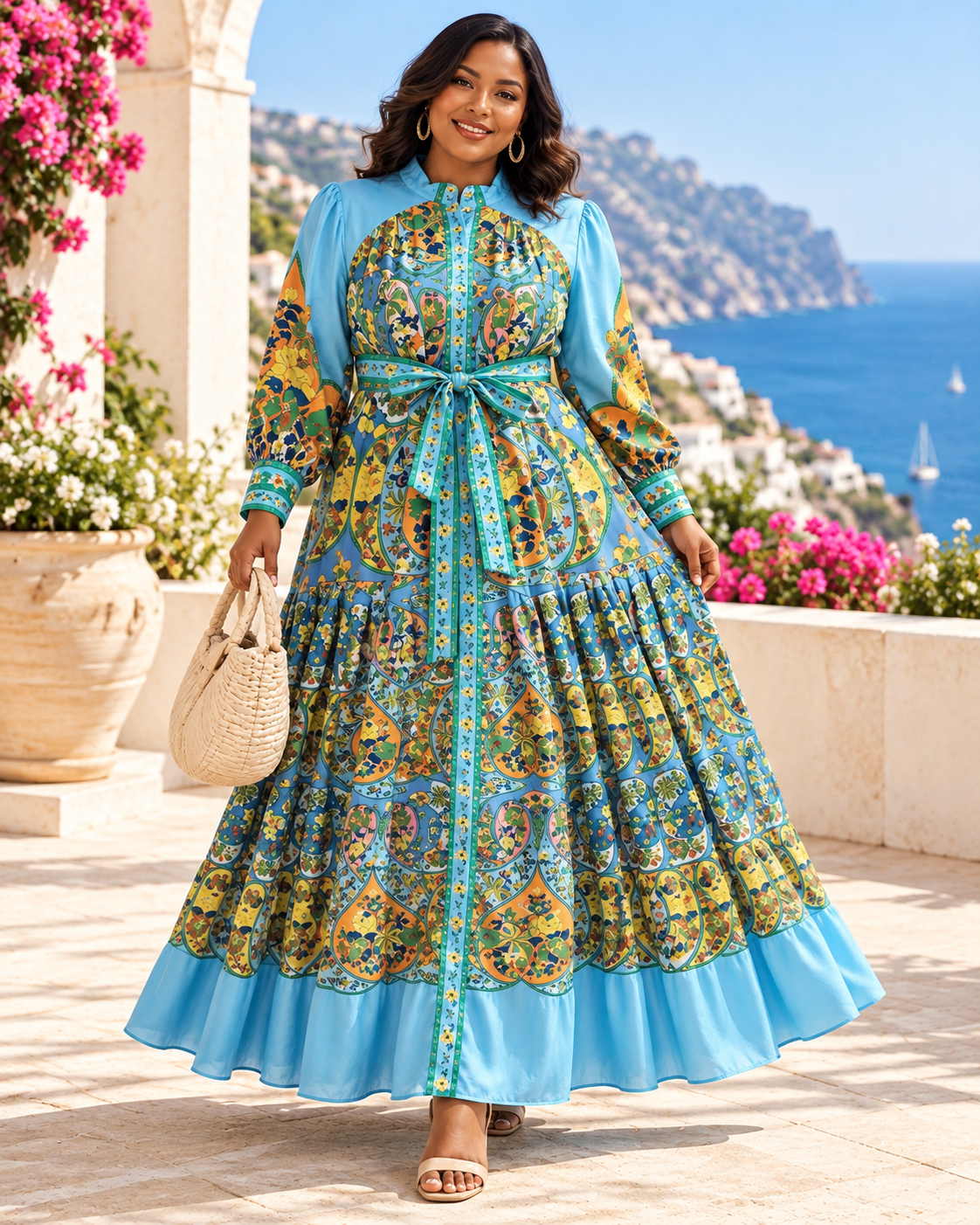 Blue Paisley Maxi Dress