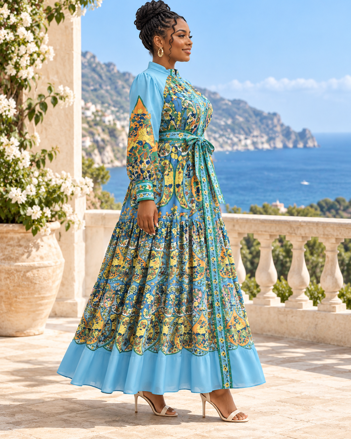 Blue Paisley Maxi Dress