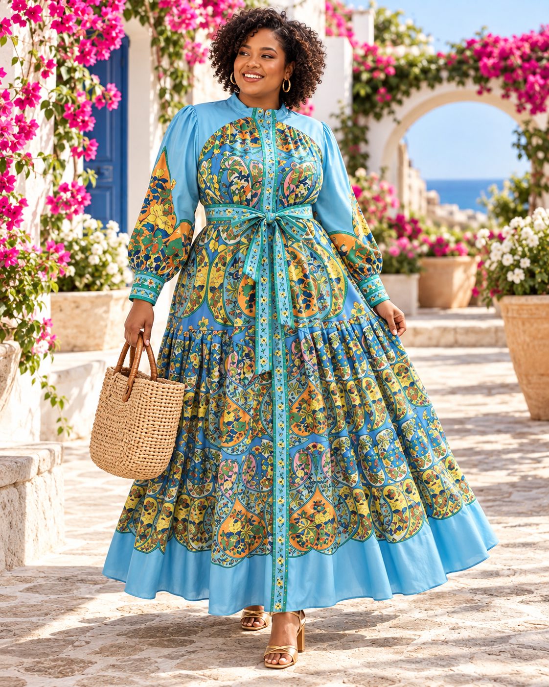 Blue Paisley Maxi Dress