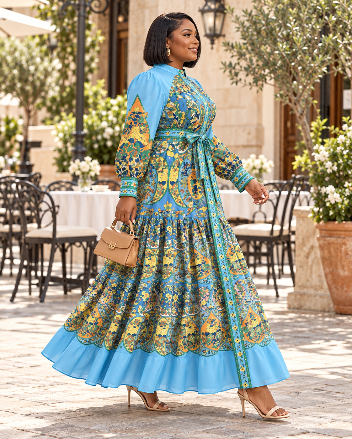 Blue Paisley Maxi Dress
