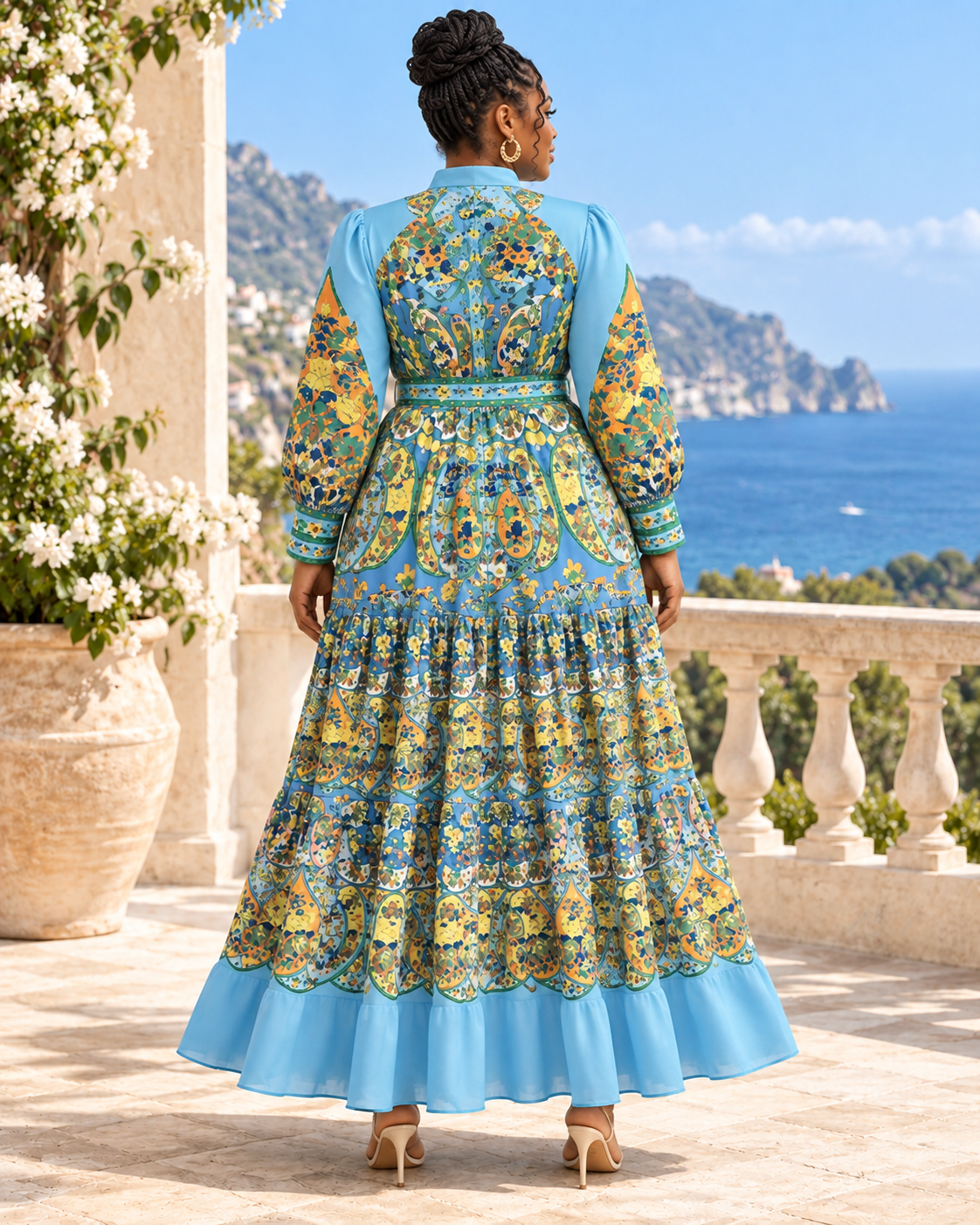 Blue Paisley Maxi Dress