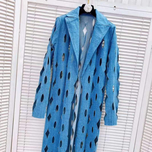 THE CUT OUT DENIM CARDIGAN