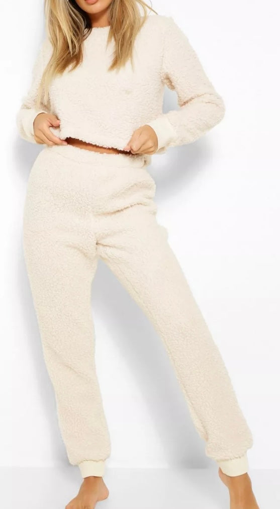 Soft Cream Teddy Athleisure Set