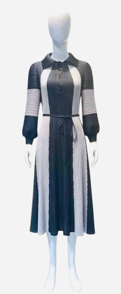 BLACK AND GREY TUNIC DRESS