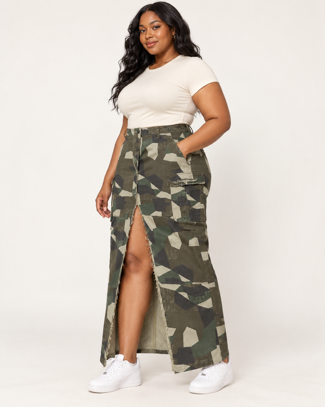Camo Split Skirt