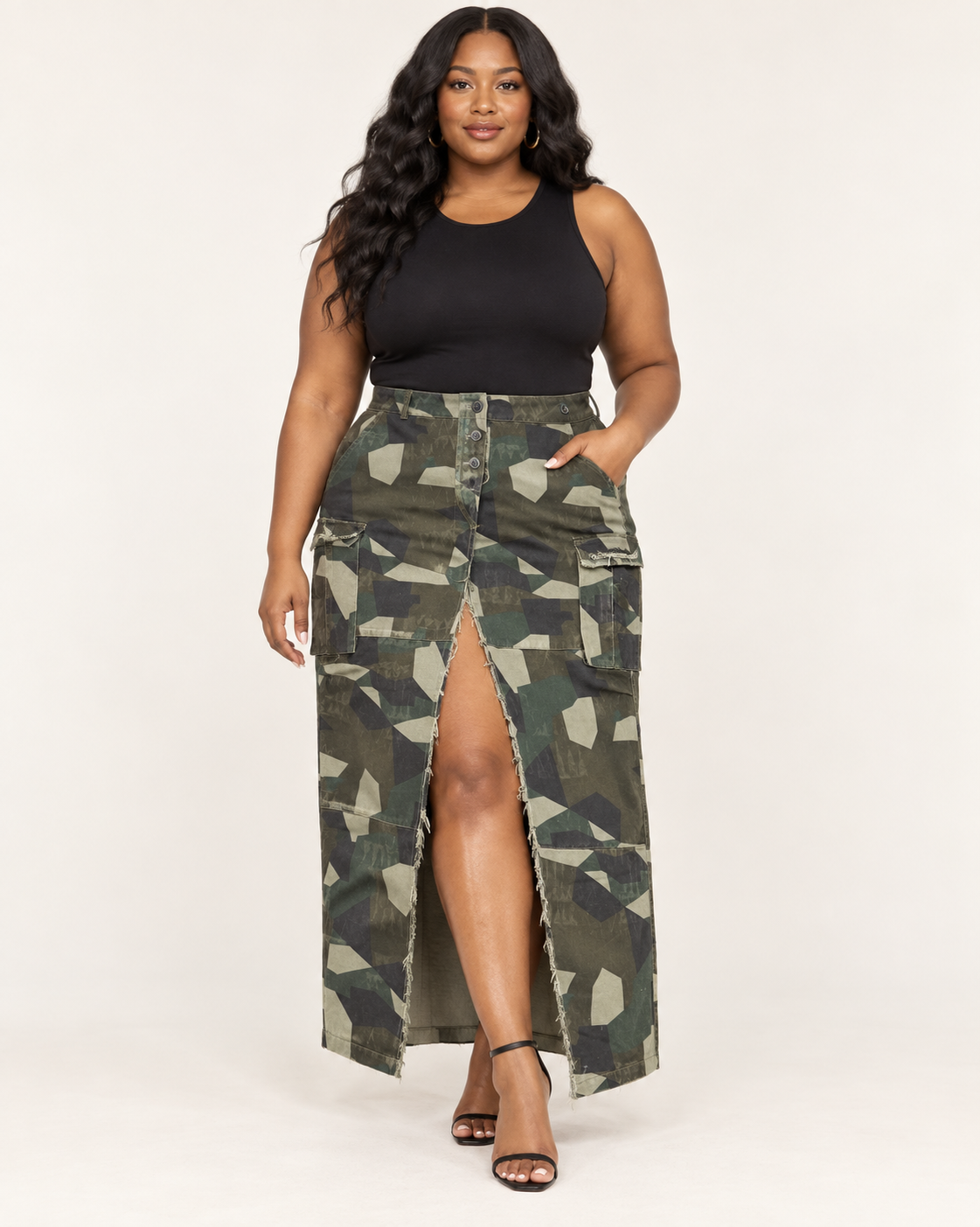 Camo Split Skirt