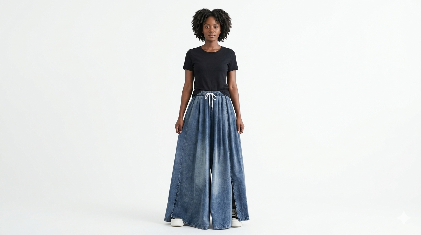 WIDE LEG DENIM  JEANS