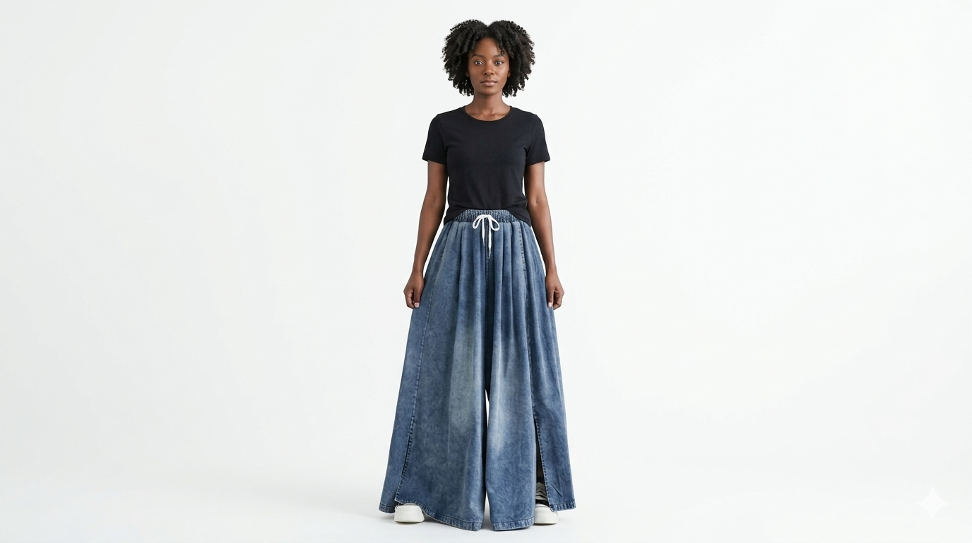 WIDE LEG DENIM  JEANS