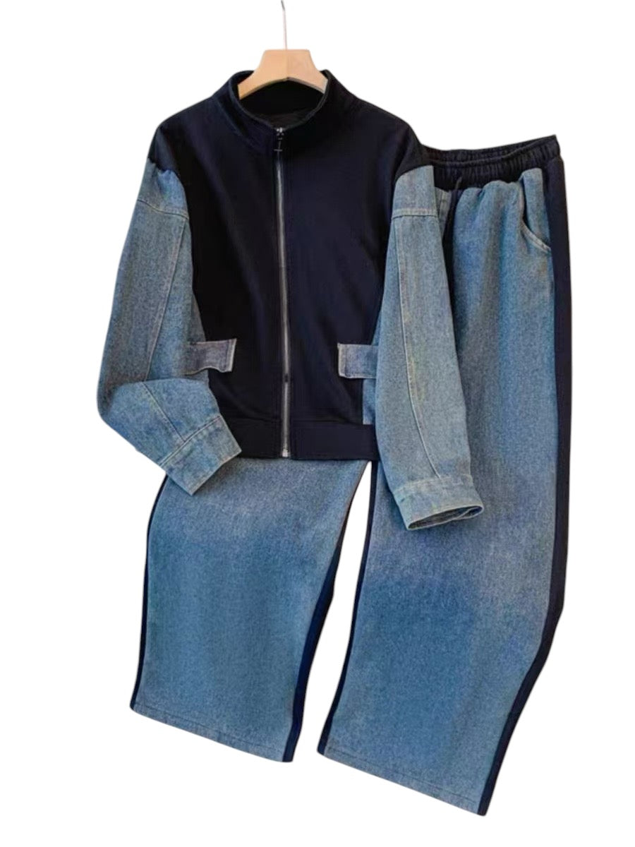 GLAM DENIM JERSEY SET