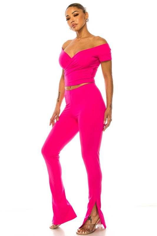 CROP TOP AND PANT SET