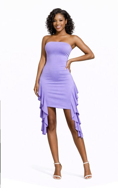 Ruffle Rush Mini Dress in Lilac