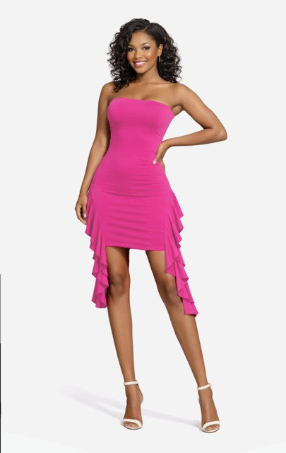 Ruffle Rush Mini Dress in Pink