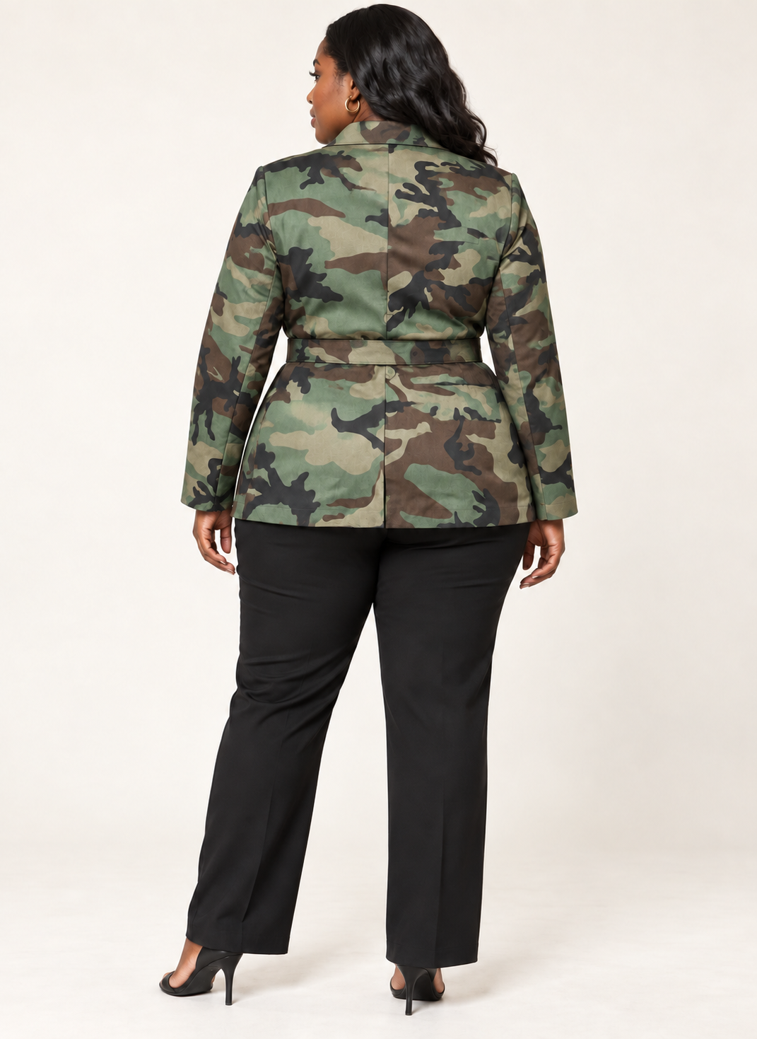 Camo Chic Belted Blazer