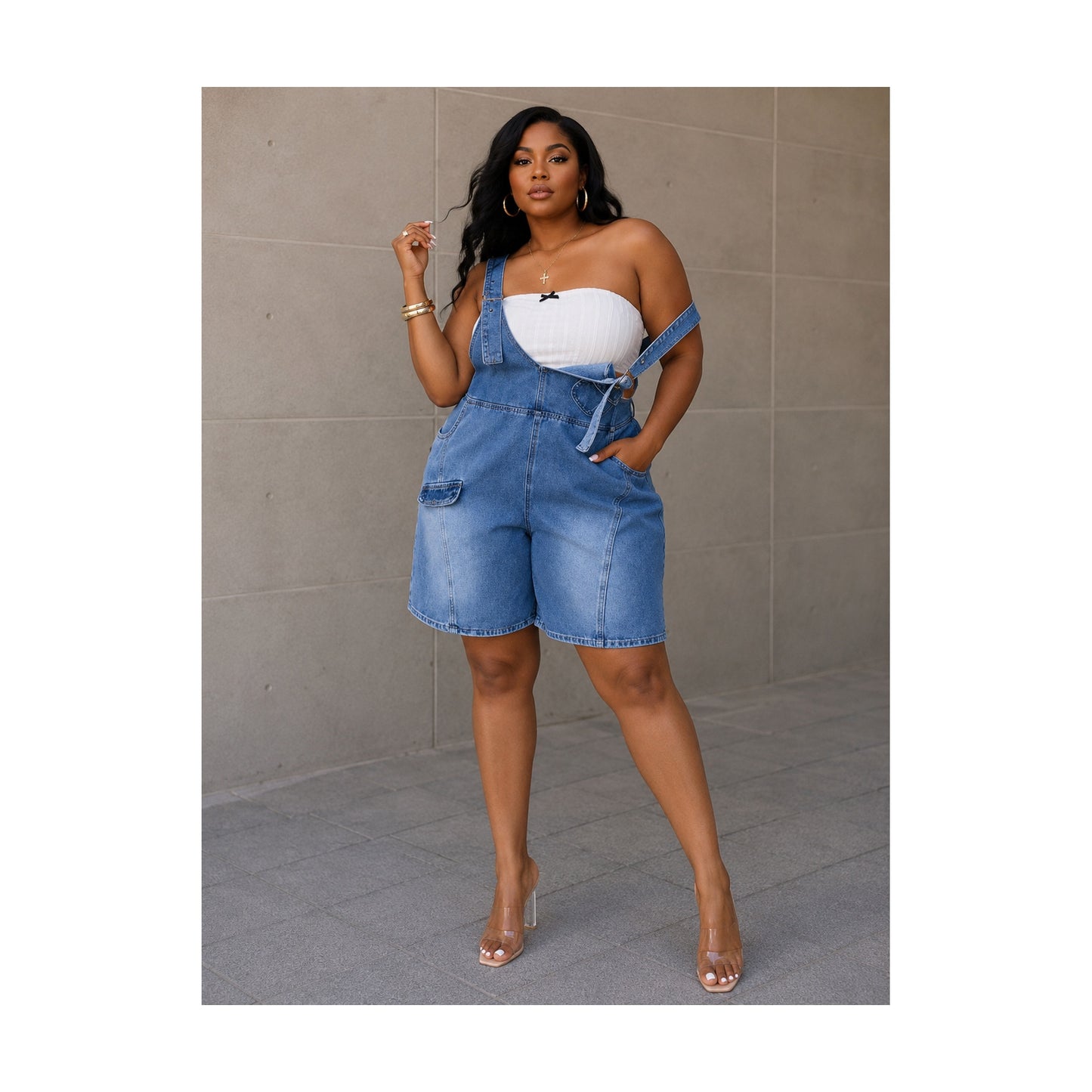 Denim Overall Romper
