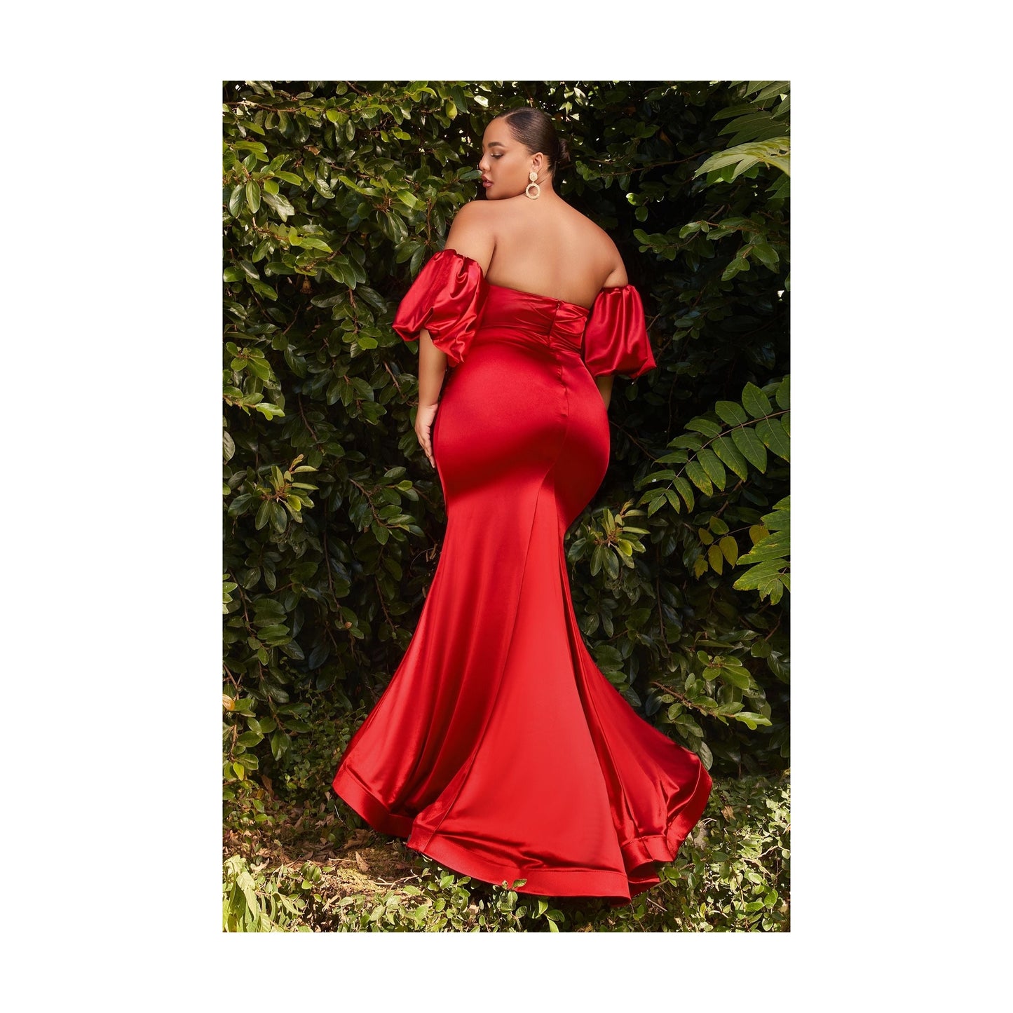 CURVY PUFF SLEEVE SATIN