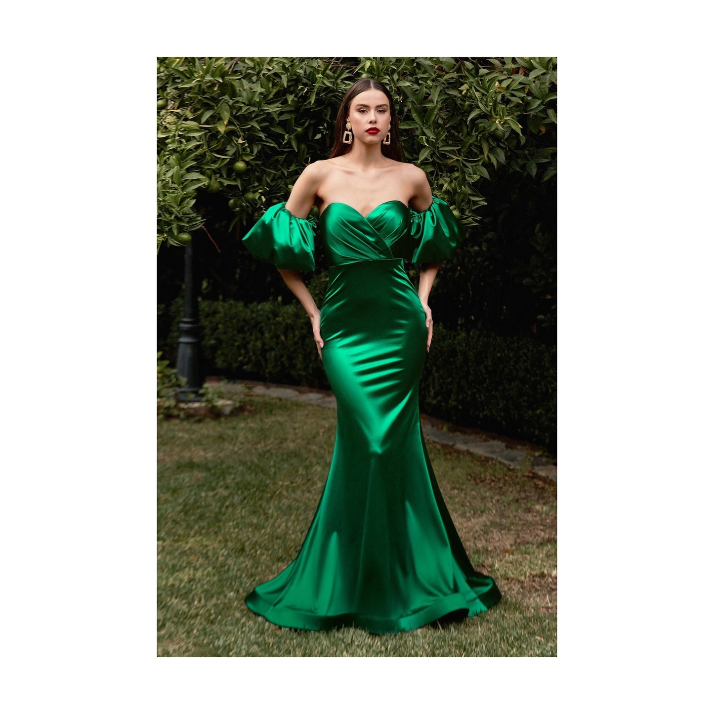 CURVY PUFF SLEEVE SATIN