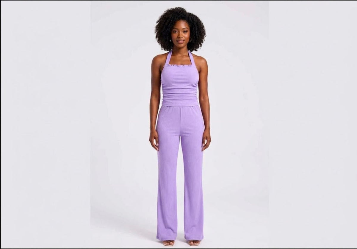 WIDE-LEG HALTER SET