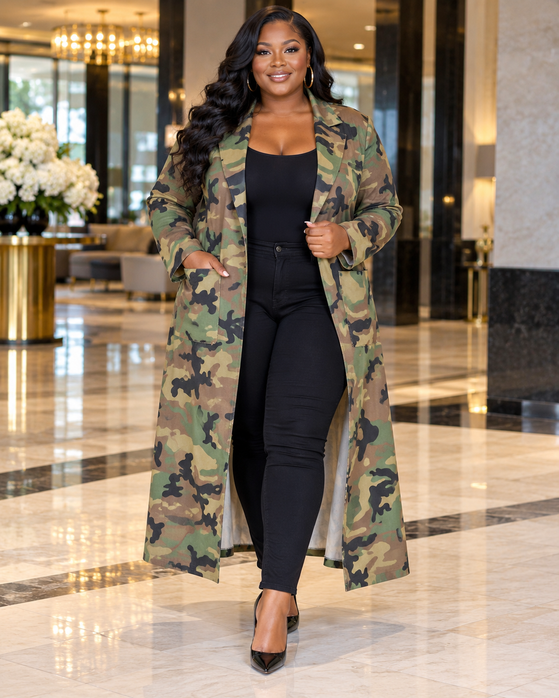CAMO LASER BACK CARDIGAN