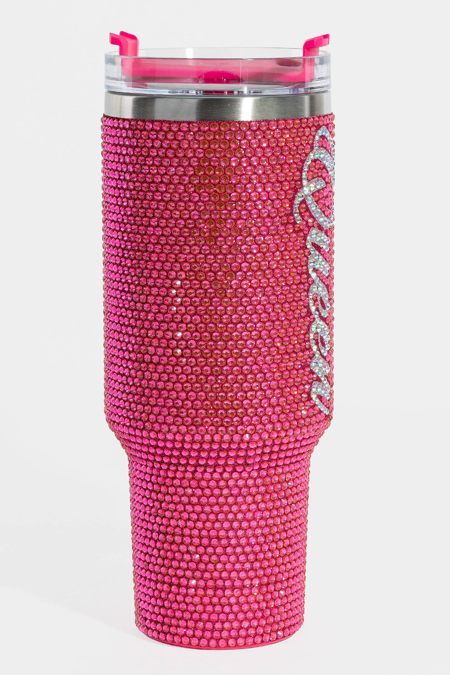 Pave Rhinestone Studded Queen Tumbler Cup: PINK