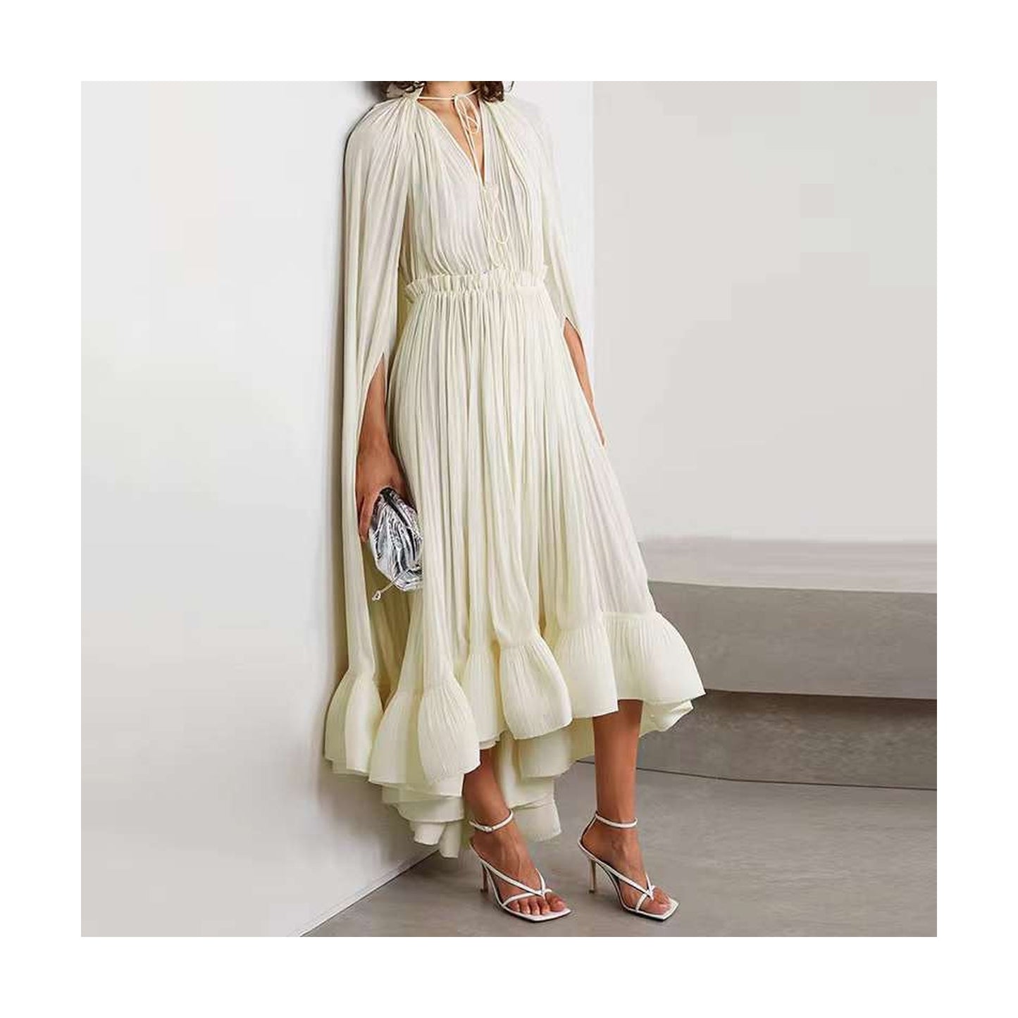 FLOWY DRESS DOLMAN SLEEV